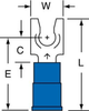 3M Scotchlok Blue Locking Butted Nylon Butted Fork & Spade Terminal MNG14-4FLX - 0.89 in Length - 0.25 in Fork Width - #4 Stud - 051128-58801 - R. S. Hughes Company, Inc.