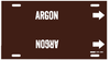 Brady B-915 White on Brown Plastic Strap-On Pipe Marker - 2 1/2 in Character Height - Printed Msg = ARGON - 4291-G -- 754473-66713