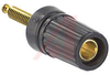 Binding Post, Single; Miniature Nut; 15A; 1000 V; Gold Plated Brass; Black; - 70120817 - Allied Electronics, Inc.