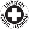 Brady B-946 Black on White Circle Vinyl Hard Hat Label - Printed Text = EMERGENCY MEDICAL TECHNICIAN - 49570 - 754476-49570 - R. S. Hughes Company, Inc.