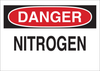 Brady B-302 Polyester Rectangle White Chemical, Biohazard, Hazardous & Flammable Material Sign - 10 in Width x 7 in Height - Laminated - TEXT: DANGER NITROGEN - 131851 - 754473-82610 - R. S. Hughes Company, Inc.