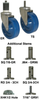 Stainless Steel Stem Caster - Polyurethane Wheel - Model K3 - SS-K3AP5X - Caster City, Inc.