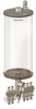 Levelux Clear View Multiple Feed Electro Lubricator, 1 gal Acrylic Reservoir, 5 Feeds, 1/4” OD Tube Outlets, 24VDC - B5177-128AB05024D1W - Oil-Rite Corp.