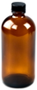 Amber Boston Round Glass Bottles with Caps - 72498 - U.S. Plastic Corporation