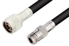 N Male to N Female Cable 12 Inch Length Using RG213 Coax, RoHS - PE3232LF-12 - Pasternack