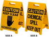 Brady B-836 Polypropylene Rectangle Yellow Floor Stand Sign - 12 in Width x 20 in Height - TEXT: CAUTION CHEMICAL SPILL KEEP OUT - 92284 - 754476-92284 - R. S. Hughes Company, Inc.