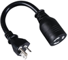 L5-20R to 5-20P Heavy-Duty Power Adapter - 20A, 120V, 12 AWG, 6 in., Black -- P044-06I - Image