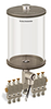 Clear View Multiple Feed Electro Lubricator, 1/2 gal Pyrex Reservoir, 6 Feeds, 1/4” OD Tube Outlets, 24VDC - B4462-064PB06024D1W - Oil-Rite Corp.