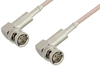 75 Ohm BNC Male Right Angle to 75 Ohm BNC Male Right Angle Cable 60 Inch Length Using 75 Ohm RG179 Coax, RoHS - PE33432LF-60 - Pasternack