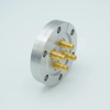 SMA Coaxial Feedthrough, 50 Ohm Matched Impedance to 18 GHz, 4 Pins, Grounded Shield, Double-Ended, 2.75″ Conflat Flange - A12377-4-CF - MPF Products, INC.