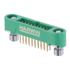 10+10 Pos. Male Plug DIL Straight 3mm THT Connector, Hex Socket Screw-Lok Reverse Fix (T+R) -- G125-MV12005M3R - Image
