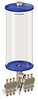 Blue Color Key, Clear View Multiple Feed Electro Lubricator, 1 gal Acrylic Reservoir, 6 Feeds, 1/4” OD Tube Outlets, 24VDC - B5162-128AB06024D1BW - Oil-Rite Corp.