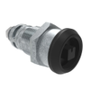 Quarter-Turn Cam Latch, 7mm Square, Without Cam, Sealed, Zinc Alloy, Powder Coat, Black - E5-6A-045-UU3 - Southco