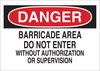 Brady B-401 High Impact Polystyrene Rectangle White Restricted Area / No Trespassing Sign - 14 in Width x 10 in Height - 22076 - 754476-22076 - R. S. Hughes Company, Inc.