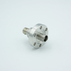 Triaxial Coaxial Feedthrough, 1 Pin, Grounded Shield, Double Ended, 1.33″ Conflat Flange, UHV Compatible, Without Air-side Connector - A18379-2-CF - MPF Products, INC.