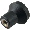 Tapered Knob; Female, Mushroom Head, Black -- GK-315 - Image