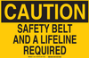 Brady B-401 Polystyrene Rectangle Yellow Confined Space Sign - 14 in Width x 10 in Height - TEXT: CAUTION SAFETY BELT AND A LIFELINE REQUIRED - 22421 - 754473-22421 - R. S. Hughes Company, Inc.