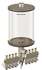 Clear View Multiple Feed Electro Lubricator, 1/2 gal Acrylic Reservoir, 8 Feeds, 1/8