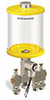 Yellow Color Key, Clear View Multiple Feed Electro Lubricator, 1 qt Pyrex Reservoir, 3 Feeds, 1/8