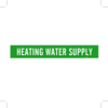 Brady B-946 White on Green Vinyl Self-Adhesive Pipe Marker - 4 in Height - 3 1/2 in Character Height - 24 in Length - Printed Msg = HEATING WATER SUPPLY - 7366-1HV - 754473-67326 - R. S. Hughes Company, Inc.