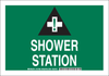 Brady B-401 Polystyrene Rectangle Eyewash & Shower Sign - 14 in Width x 10 in Height - TEXT: SHOWER STATION - 127390 - 754473-75725 - R. S. Hughes Company, Inc.