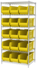 Akro-Mils Akrobin 2000 lb Adjustable Yellow Chrome Steel Open Adjustable Fixed Shelving System - 16 Bins - 2000 lb Total Capacity - AWS24360287 YELLOW - AWS24360287 YELLOW - R. S. Hughes Company, Inc.