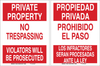 Brady B-555 Aluminum Rectangle Red Restricted Area / No Trespassing Sign - 18 in Width x 12 in Height - Language English / Spanish - 124643 - 754473-81088 - R. S. Hughes Company, Inc.