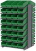 Akro-Mils 1800 lb Green Gray Powder Coated Steel 16 ga Double Sided Fixed Rack - 36 3/4 in Overall Length - 64 Bins - Bins Included - APRD18088 GREEN - APRD18088 GREEN - R. S. Hughes Company, Inc.