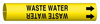 Brady Bradysnap-On B-915 Black on Yellow Plastic Snap-On Pipe Marker - 1/2 in Character Height - Printed Msg = WASTE WATER with Right Arrow - 4152-A - 754476-44961 - R. S. Hughes Company, Inc.