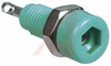 Tip Jack; Green; 10 A; 5700 V (RMS) (Min.) (Breakdown); Nylon; Phosphor Bronze -- 70090220