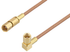 SSMC Plug to SSMC Plug Right Angle Cable 12 Inch Length Using RG178 Coax - PE3C4455-12 - Pasternack