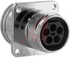 Connector; Receptacle; 5; Thermoplastic; 14; Zinc Alloy; Black; Metal; Nickel - 70082998 - Allied Electronics, Inc.