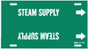 Brady B-915 White on Green Plastic Strap-On Pipe Marker - 1 1/4 in Character Height - Printed Msg = STEAM SUPPLY - 4366-F - 754473-67986 - R. S. Hughes Company, Inc.