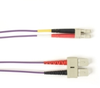 1-m, SC-LC, 50-Micron, Multimode, Plenum, Violet Fiber Optic Cable - FOCMP50-001M-SCLC-VT - Visual Sound, Inc.