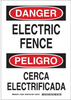 Brady B-302 Polyester Rectangle White Electrical Safety Sign - 7 in Width x 10 in Height - Laminated - Language English / Spanish - TEXT: DANGER ELECTRIC FENCE / PELIGRO CERCA ELECTRIFICADA - 125201 - 754473-72828 - R. S. Hughes Company, Inc.