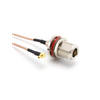 N Female Bulkhead St. Connector With RG178 Cable (L-20CM) + MMCX Male Right Angle Connector - ET-NFS-BH-3L20C-MMMRA - Eteily Technologies India Pvt. Ltd.