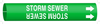Brady B-915 Green Plastic Strap-On Pipe Marker - 3 1/2 in Character Height - Printed Msg = STORM SEWER - 4133-H - 754476-44914 - R. S. Hughes Company, Inc.