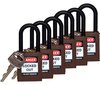 Brown Nylon Shackle Safety Padlocks - 123357 - Brady Corporation