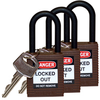 Brown Nylon Shackle Safety Padlocks - 123339 - Brady Corporation