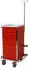 Six Drawer Mini Line Crash Cart with Wrap-around Bumper.. - 3256B-EMG - Harloff Company, Inc. (The)