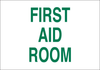 Brady B-555 Aluminum Rectangle White First Aid Sign - 14 in Width x 10 in Height - TEXT: FIRST AID ROOM - 41237 - 754476-41237 - R. S. Hughes Company, Inc.
