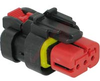 CONNECTOR, AMPSEAL 16, PLUG ASSEMBLY, 3POSITION, 14-18 AWG, RED - 70084747 - Allied Electronics, Inc.
