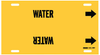 Brady B-915 Black on Yellow Plastic Strap-On Pipe Marker - 1 1/4 in Character Height - Printed Msg = WATER with Right Arrow - 4154-F - 754476-48214 - R. S. Hughes Company, Inc.