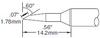 Metcal Smartheat Soldering Cartridge STTC-147 - Bevel Tip - 0.56 in Tip Length - 0.07 in Tip Width - STTC-147 - R. S. Hughes Company, Inc.