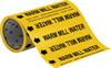 Brady B-946 Black on Yellow Vinyl Self-Adhesive Pipe Marker - 8 in Height - 30 ft Length - Printed Msg = WARM MILL WATER with Left Arrow - 41584 - 754476-41584 - R. S. Hughes Company, Inc.