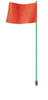 7' Light-Duty Warning Whip with Green Rod and Hex Base Mount, Orange Flag - FSRR7G-HB -- FSRR7G-HB