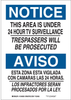 Brady B-401 High Impact Polystyrene Rectangle White Alarm / Surveillance Notice Sign - 7 in Width x 10 in Height - Language English / Spanish - 124038 - 754473-79781 - R. S. Hughes Company, Inc.
