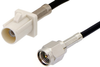 SMA Male to White FAKRA Plug Cable 36 Inch Length Using PE-C100-LSZH Coax - PE39342B-36 - Pasternack
