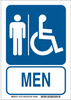 Brady B-302 Polyester Rectangle Blue Restroom Sign - 7 in Width x 10 in Height - Laminated - TEXT: MEN - 47725 - 754476-47725 - R. S. Hughes Company, Inc.