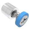 Captive Screw, M4 X 0.7, Press-in, Phillips/Slot Combination, Smooth Blue Knob - 52-4A-51-4-008 - Southco